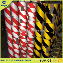 Reflective vinyl rolls red and white slant stripes